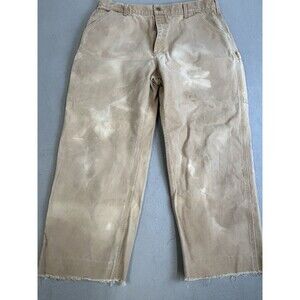Carhartt Brown Jeans Pants Mens Size 40 Cutoff RN# 14806 Original Dungaree USA